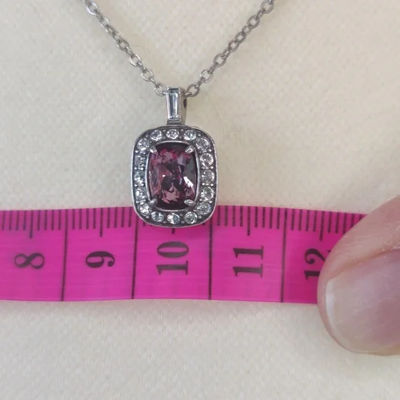 Brighton Reina Pink Silver Crystal Pendant Necklace RETIRED - Picture 5 of 6